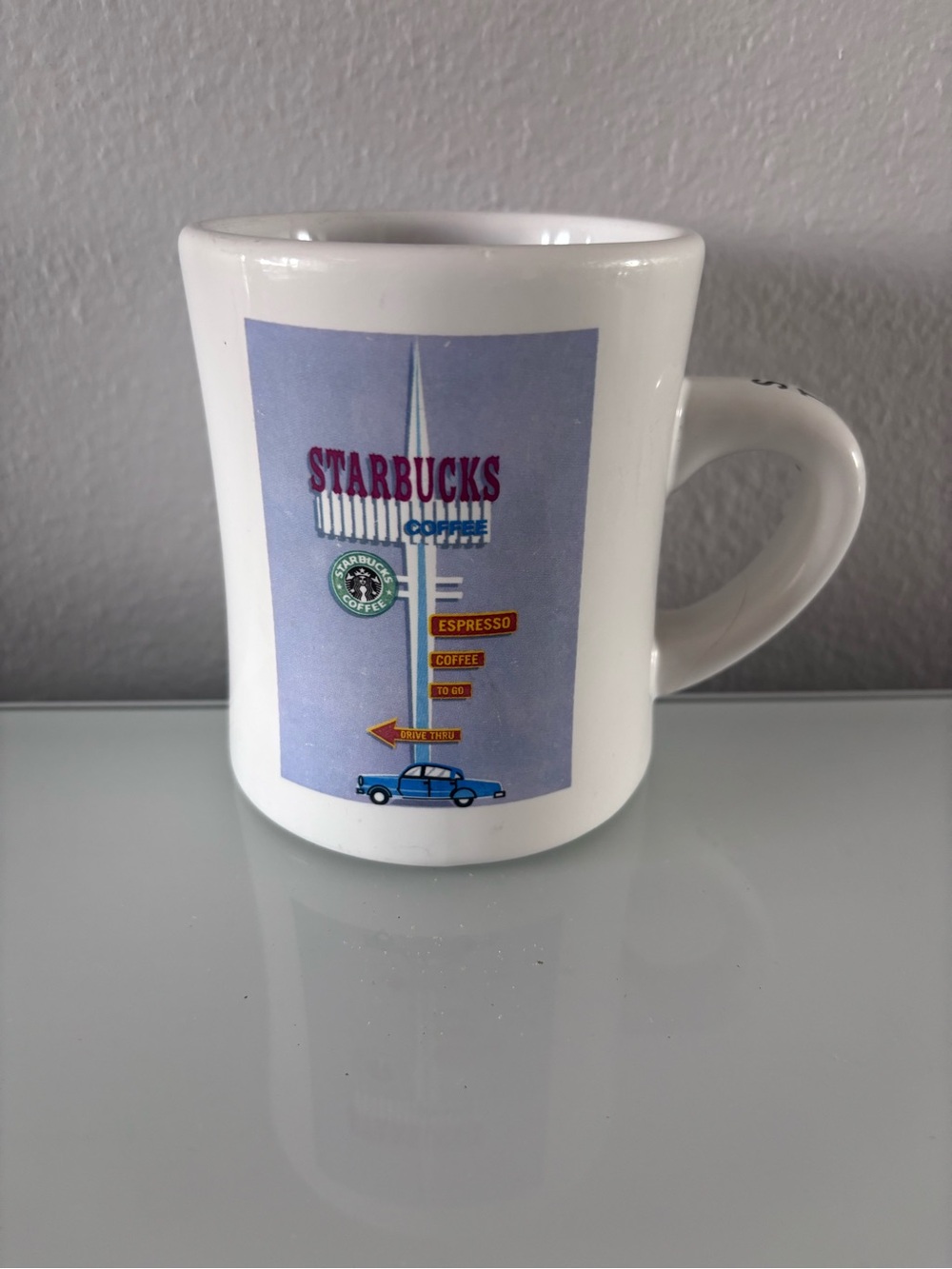 STARBUCKS Coffee Mug 2001 Retro Barista Used